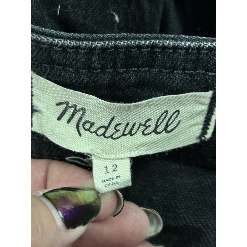 Vtg Madewell Overalls Black Tapered Size 12 Crisscross Zipper Side - Picture 8 of 13